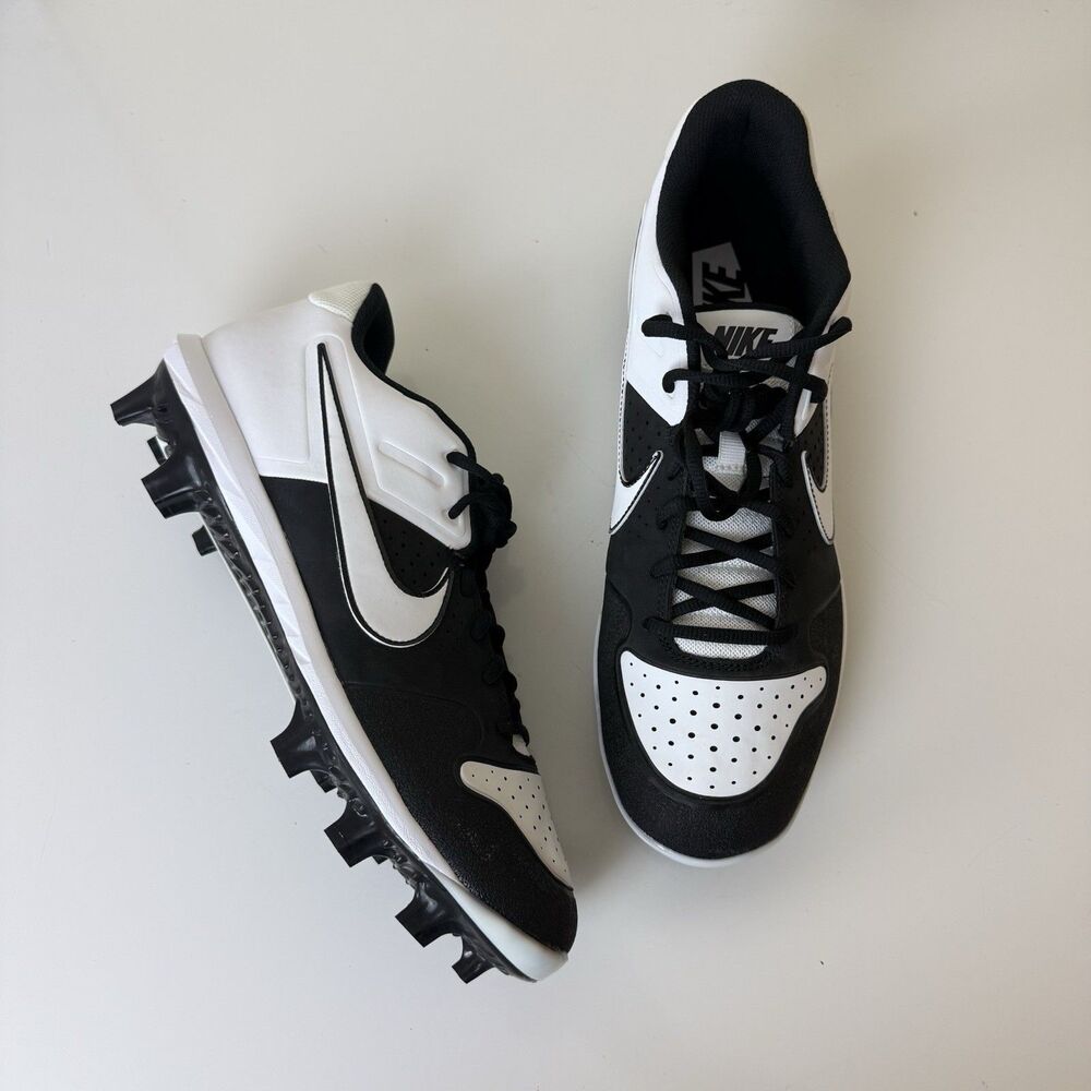 Nike Alpha Huarache Varsity Low Black White Baseball Cleats Sz 12 NEW AO7959 008
